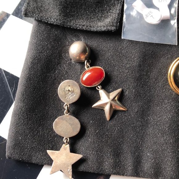 Sterling silver made in mexico star and cabochon - Picture 5 of 6